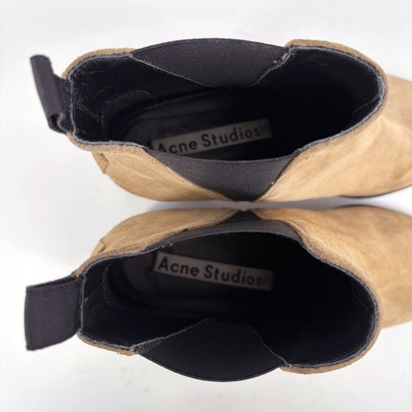 Acne Studios Jensen Suede Ankle Boots Tan Beige | Size 38 / 7.5 - Picture 12 of 16